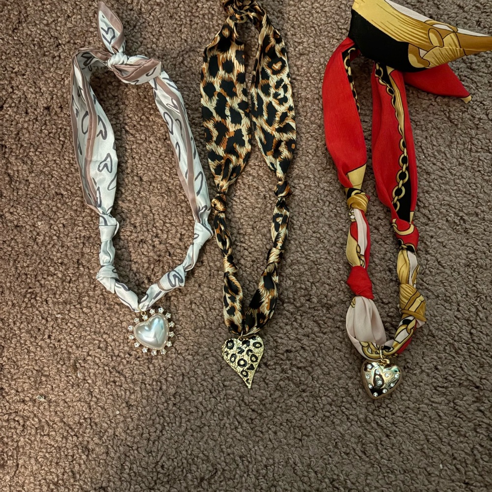 EUC scarf necklaces with charms